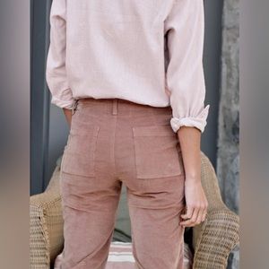 Frank & Eileen | Kinsale Performance Crop Corduroy Pant in Terracotta Size 6